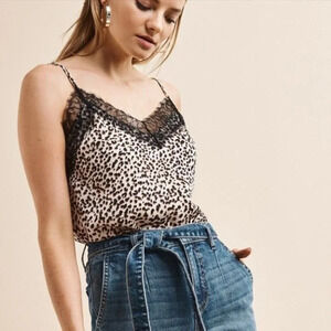 Dynamite - Leopard Tank with Black Lace